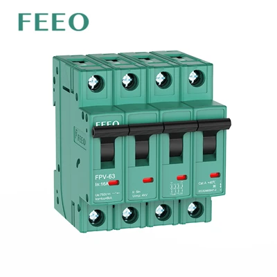 PV 10ka 250V 500V 750V 1000V 1P 2P 3P 4P Fotovoltaico Solar DC MCB Circuito miniatura para sistema fotovoltaico